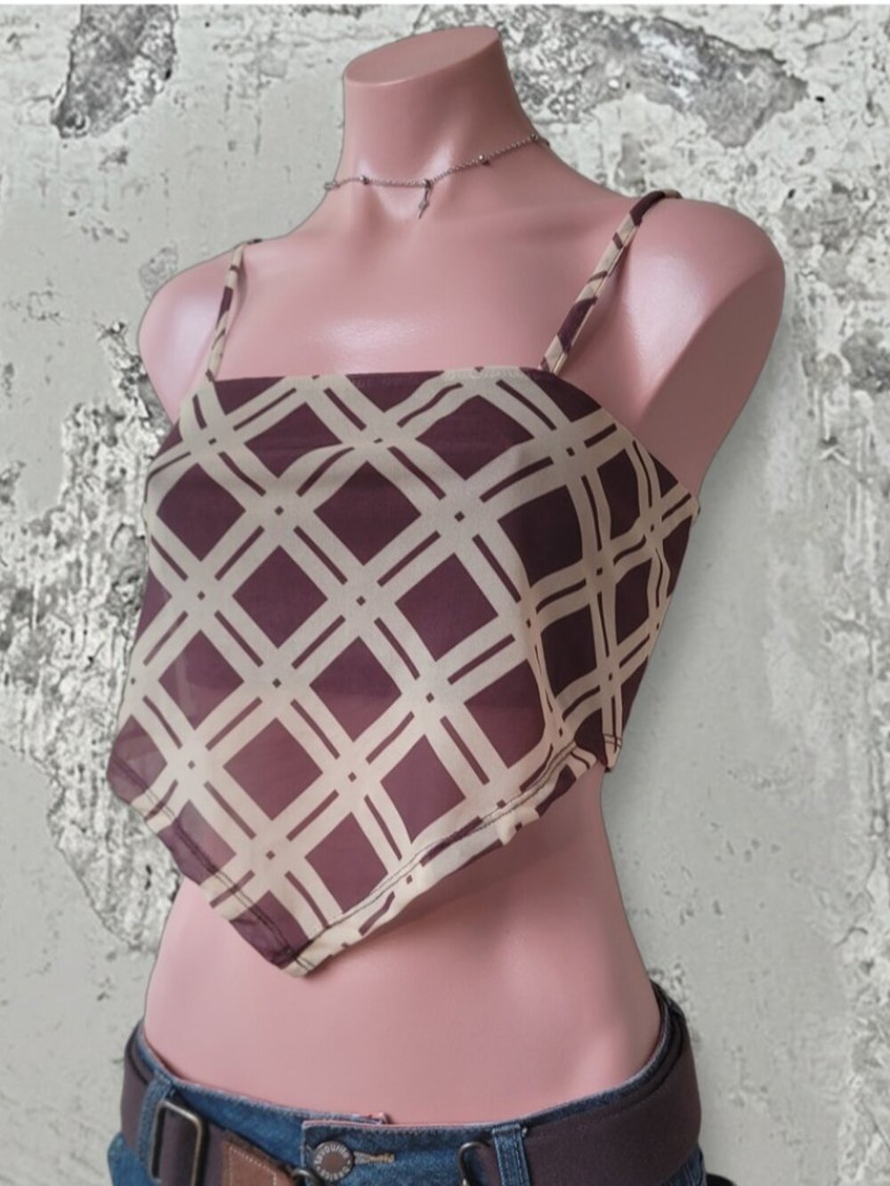 Neon & Nylon Retro Bandana Print Crop Tank Top (XS)
